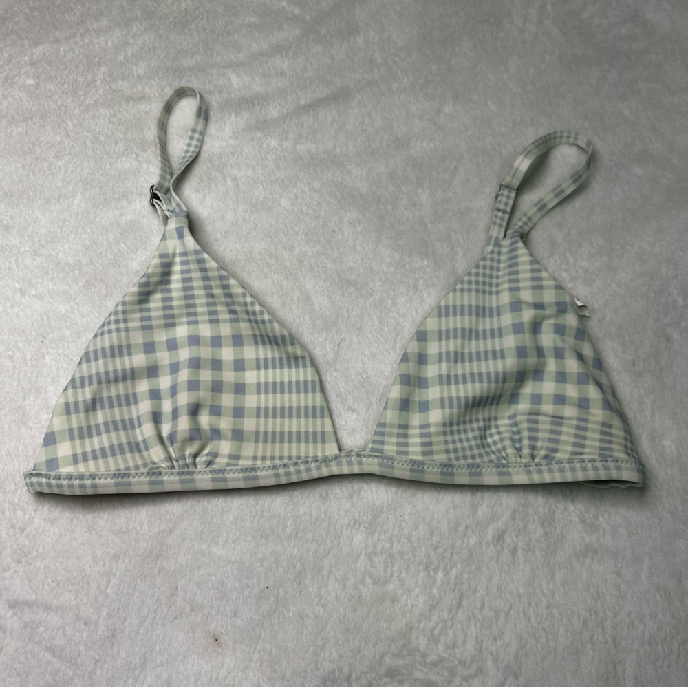 Urban outfitters blue and green plaid bikini top
